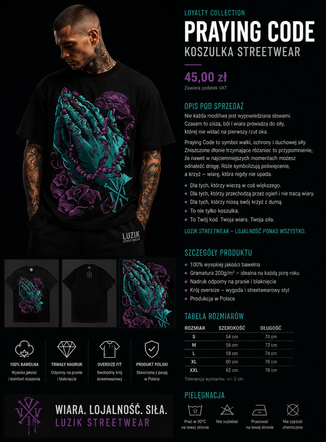 PRAYING CODE – Koszulka Streetwear